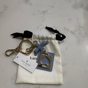 Kate Spade Gold and Light Blue Keychain